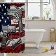 Gun Pattern Bath Curtain War Theme Bathroom Fabric Shower Curtain Set