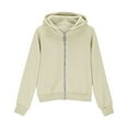 thumbnail image 5 of JUSLIO Hoodies for Girls Athletic Zipper Hooded Sweatshirt Fall/Winter Pockets Long Sleeve Tops Sweatshirts Beige(4 Years）, 5 of 9