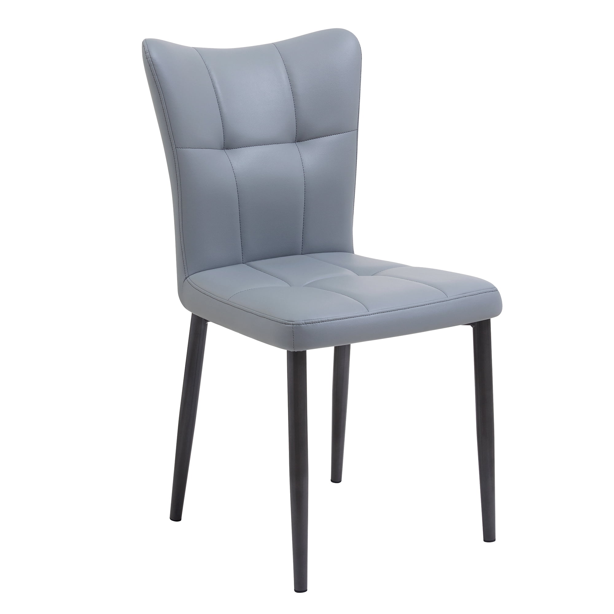 Euroco Upholstered Dining Chairs Set of 2, Modern Kitchen Chairs with High Backrest & Metal Legs for Kitchen Dining Room,Grey