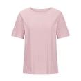 thumbnail image 6 of CFLVAEK Summer Casual Eyelet Tops for Women Loose Fit Crew Neck Resort Blouses Breathable Short Sleeve T Shirt Lightweight Plain Color Vacation Tops, 6 of 6