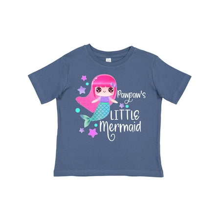 

Inktastic Pawpaw s Little Mermaid with Pink Hair and Stars Gift Toddler Toddler Girl T-Shirt