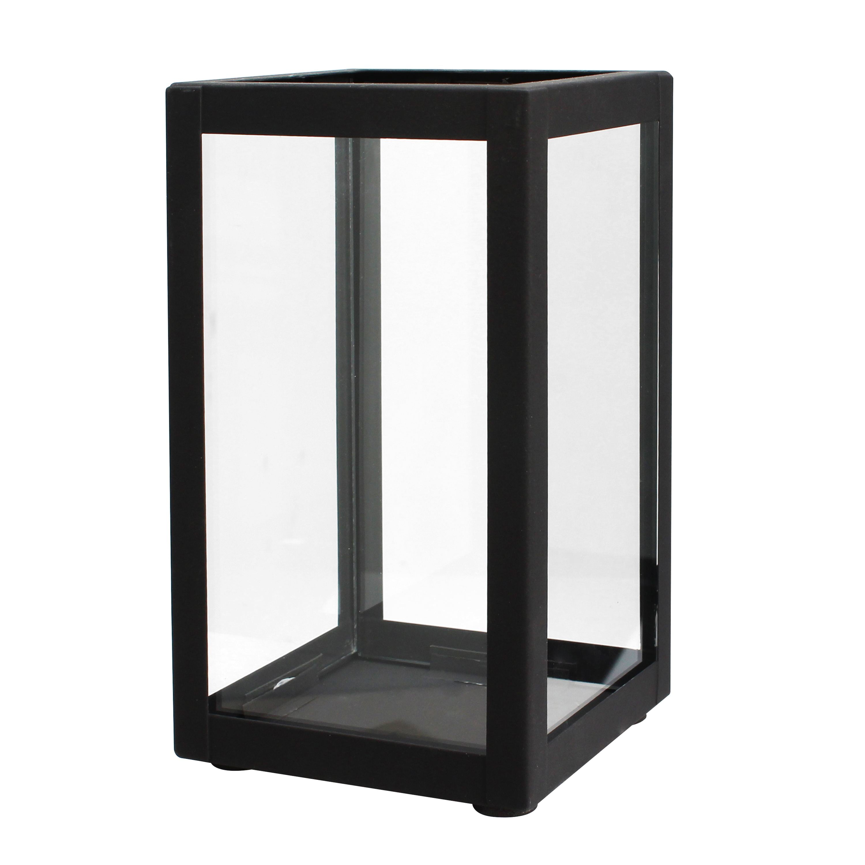 Better Homes & Gardens Indoor Decorative Metal Candle Holder Lantern, Black, Medium