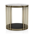thumbnail image 3 of Furniture of America Kual Contemporary Metal 1-Shelf End Table in Brass, 3 of 7