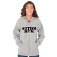 thumbnail image 4 of Autism Mom Awareness Puzzle Piece Womens Plus Size Graphic Zipper Hoodie Brisco Brands 3X, 4 of 5