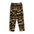 thumbnail image 4 of Naloa Yellow Excavator Print Women’s Ultra-Soft Comfy Pajama Lounge Pants with Pockets & Drawstring, 4 of 8