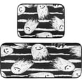 thumbnail image 7 of SKYSONIC Halloween Ghost Cute Kitchen Rugs 2 Pieces, Black Stripe Floor Mat Room Area Rug Washable Carpet Perfect for Living Room Bedroom Entryway, 7 of 7