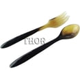 thumbnail image 4 of Thor Instruments Natural  Horn Spoon & Fork Serving Spoon Tasting Set of 6 home Decor Gift, 4 of 4