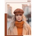 thumbnail image 5 of Minzimin Newsboy Caps for Women 8 Panel PU Leather Apple Cap Vintage Beret Hat Gatsbie Hat for Women Gift, 5 of 6