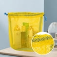 thumbnail image 6 of Color Block Mesh Drawstring Bag, Breathable Portable Wash Pouch, Lightweight Storage Handbag, Large Capacity Cosmetic Organizer, Quick Dry Mesh Sack, Multicolor Travel Carry Bag, 6 of 7