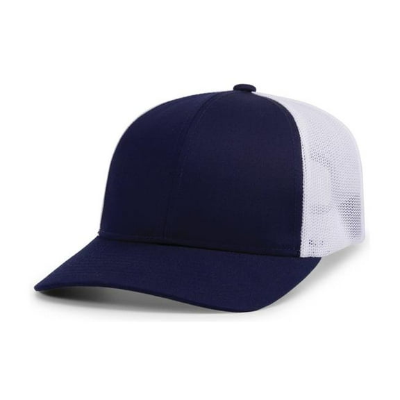 Pacific Headwear P114.01X.OS Low-Pro Trucker Cap, True Navy & White - One Size