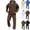 Brown, variant on Sweatsuits for Men 2 Piece Long Sleeve Full Zip Hooded Sweatshirt and Elastic Waist Joggers Athletic Tracksuit
