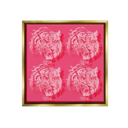 Stupell Industries Pink Roaring Tigers Animals & Insects Painting Gold Floater Framed Canvas Art Print Wall Art 18 x 18 Stupell Industries Pink Roaring Tigers Animals & Insects Painting Gold Floater Framed Canvas Art Print Wall Art 18 x 18
