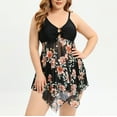 thumbnail image 4 of Plus Size Swimsuit for Women Two Piece Tummy Control Swimsuits Mesh Flowy Bathing Suit Boyshorts Swimdress Tankini, 4 of 8