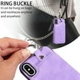 thumbnail image 5 of Nalacover for iPhone XS Max Wallet Case with Card Slots & Metal Finger Ring, Durable PU Leather Back Double Magnetic Botton Flip Kickstand Purse Shockproof Phone Case,Purple, 5 of 9