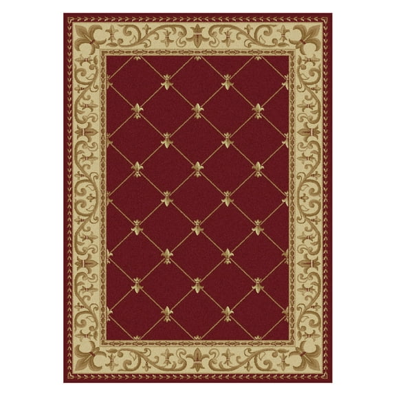 Tayse Sns488811 Sensation Orleans 8' X 10 1/4' Traditional Fleur De Lis Rectangu