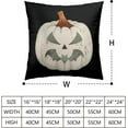 thumbnail image 3 of Set of 2 Jack-O''-Lanterns Halloween Pillow Covers 20x20 Spooky Pumpkin Pillow Case for Autumn Home Outdoor Decor Black Pillow Covers Horror Cushion Case, 3 of 6