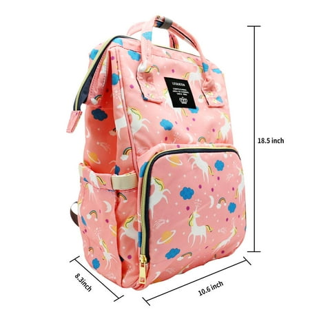 Diaper Bag Wide Open Baby Diaper Backpack Nappy Bags Large Capacity Baby Bags with Unicorn ...