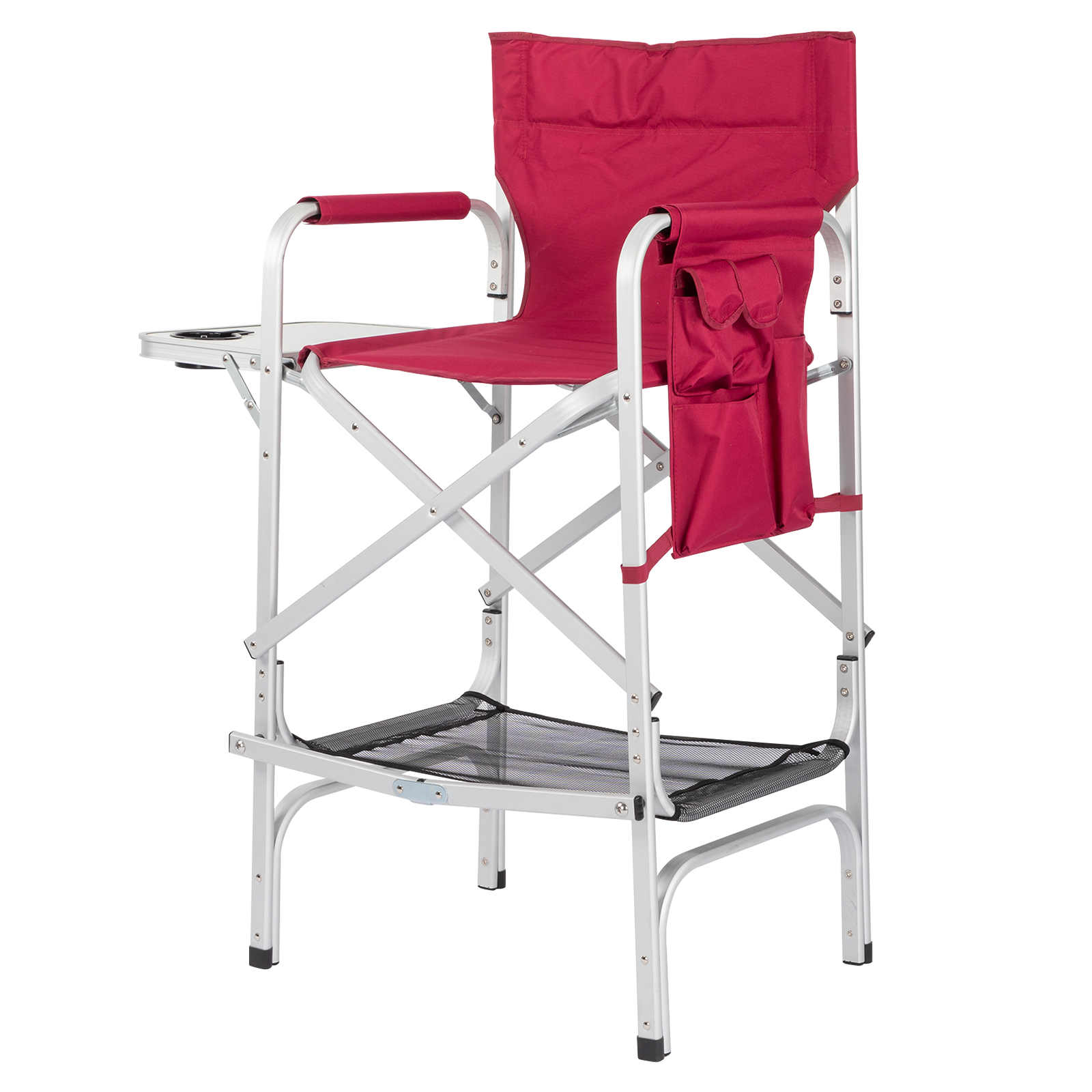 SalonMore Folding Director Chair Oversize Padded Seat Camp with Side