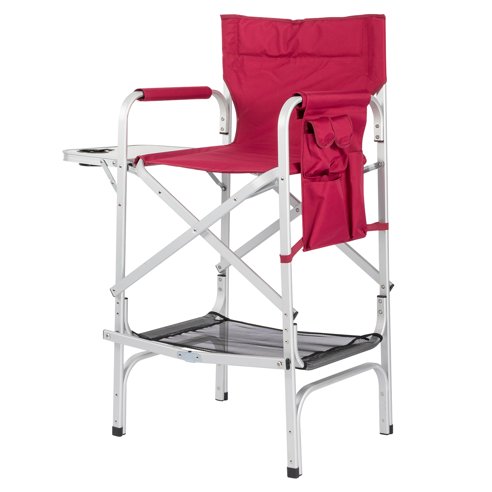 GoDecor Director Chair Oversize Padded Seat Camping Chair with Side Table Red - image 2 of 7