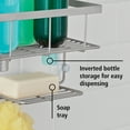 thumbnail image 6 of Mainstays Premium Hanging Shower Caddy with Two Shelves and Soap Tray, Satin Nickel, 6 of 6