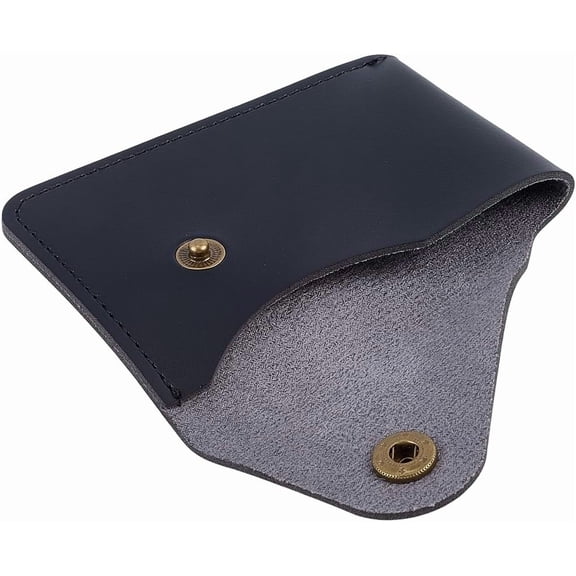 PU Leather Handmade Slim Coin Pouch Wallet with Snap Closure Compact Front Pocket Credit Card Holder Snap Botton Change Purse RFID Blocking