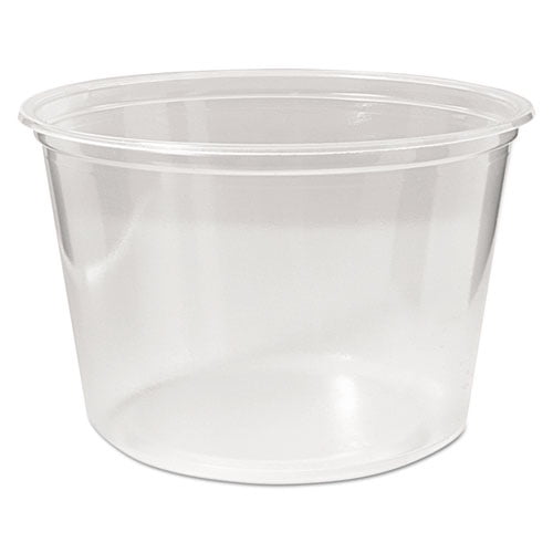 Fabri-Kal Microwavable Deli Containers, 16 oz, 4.6" Diameter x 3" h, Clear, Plastic, 500/Carton