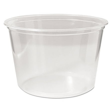 Fabri-Kal Microwavable Deli Containers, 16 oz, 4.6" Diameter x 3" h, Clear, Plastic, 500/Carton