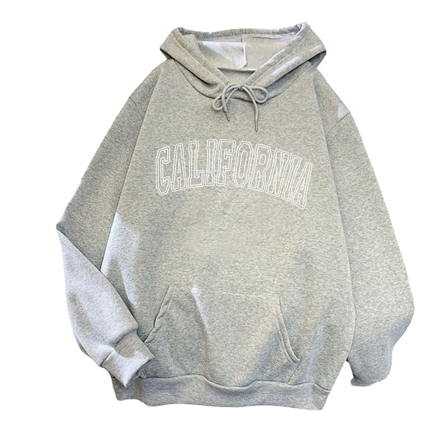 Sudadera con capucha y estampado gráfico de letras para mujer, informal, de manga larga, con bolsillo y cordón