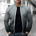thumbnail image 1 of LOVZFMLL Jackets for Men's Fall And Winter Pocket Long Zipper Elastic Christmas Print Short Stand Up Collar Jacket, 1 of 4
