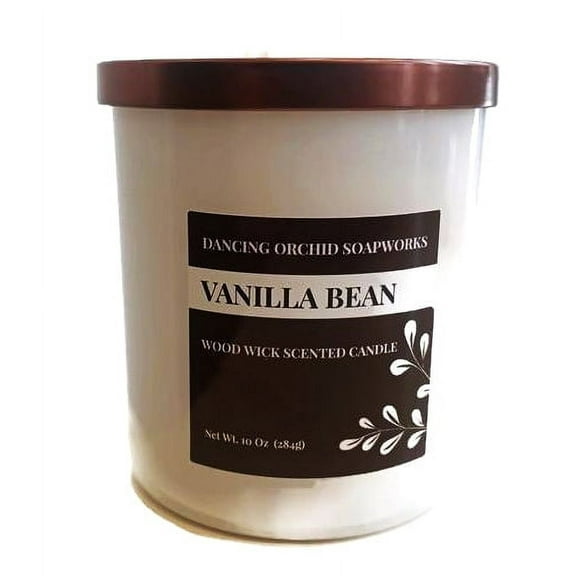 Vanilla Bean Scented Wood Wick Soy Candle