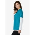 thumbnail image 3 of Woman Within Plus Size Layered-Look Crewneck Tee, 3 of 5