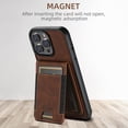 thumbnail image 6 of ELEHOLD Case for iPhone 13 Pro, 2 in 1 Detachable Magnetic Wallet Case with Card Holder & Kickstand,Brown, 6 of 7