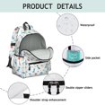 thumbnail image 4 of White Dinosaurs Space Pattern Cute School Backpack with Padded Back and Adjustable Shoulder Straps 13.4"x11"x4.7", 4 of 5