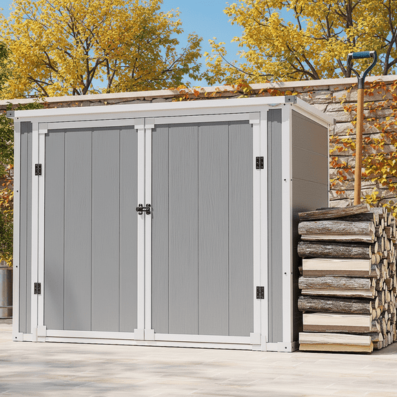 306GAL Outdoor Storage Box, 1170L Patio Deck Box and Resin Shed, Waterproof Storage Cabinet for Garden Tool Garbage Cans, 3 Doors, Quick Assembly