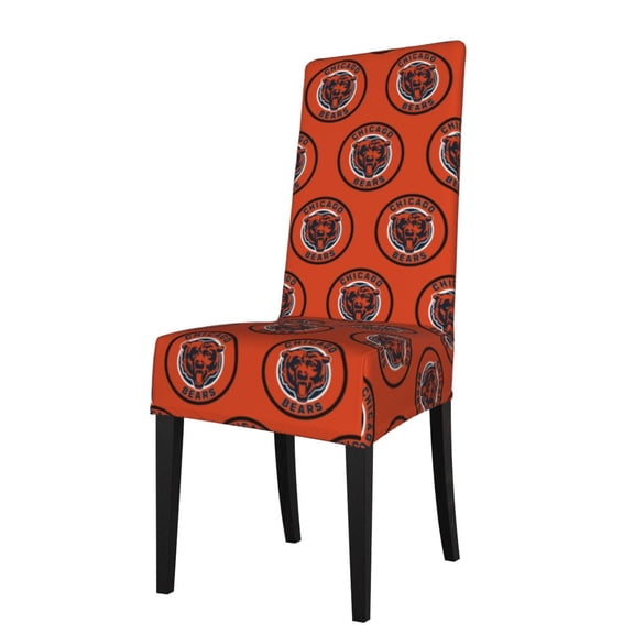 Chicago Football Team Removable Dining Chair Covers - Washable Wrinkle-Free Slipcovers for Hotel, Wedding & Home Use Covers126