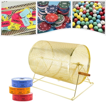 Large Raffle Ticket Drum Lottery Cage Holds 5000 Ticket /200-300 Ping-Pong Balls 19*12*14.6inch for Casinos, Corporate Parties, Trade Shows