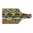 thumbnail image 1 of Ethnic Cutting Board, Style Hunting Zebra Illustration Prehistoric Tribe Life Theme Print, Decorative Tempered Glass Cutting and Serving Board, Wine Bottle Shape, Ruby Mustard, by Ambesonne, 1 of 1