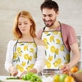 thumbnail image 5 of Yellow Lemon Fruit Flowers White Pattern Apron-Garden Aprons for Women with Pockets-Cotton Linen Waterproof Kitchen Cooking Gardening Aprons Adjustable for Kitchen,Cooking,BBQ and Salon 33x27 Inch, 5 of 7