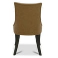 thumbnail image 6 of CHITA Upholstered Dining Chairs with Wood Legs Set of 2, Faux Leather in Tan Yellow, 6 of 7
