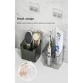 thumbnail image 3 of Juego de 2 organizadores de almacenamiento para pared, estantes de baño, apilables, de plástico transparente, para cepillos de dientes, adhesivos, para baño, cocina, armario, ducha, sin BPA, pequeños, 3 of 6