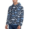 thumbnail image 2 of Hoodies for Men - blue Dinosaur leaves Long Sleeve Comfrt Men'S Fashion Hoodies & Sweatshirts, Sweatshirts for Men Hoodies Pullover Clothing Clothes with Pouch, 2 of 7