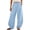 Z2-Light Blue-cotton linen pants, variant on Womens Barrel Pants Cotton Linen Wide Leg Pants Elastic Waist Solid Baggy Trousers Leisure Going Out Pants with Pockets