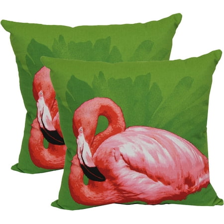 Mainstays Flamingo Outdoor Toss Pillow 2 Pack On Sale