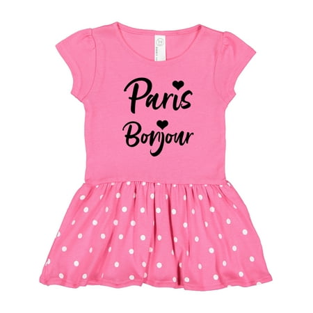 

Inktastic Paris Bonjour with Hearts Gift Toddler Girl Dress