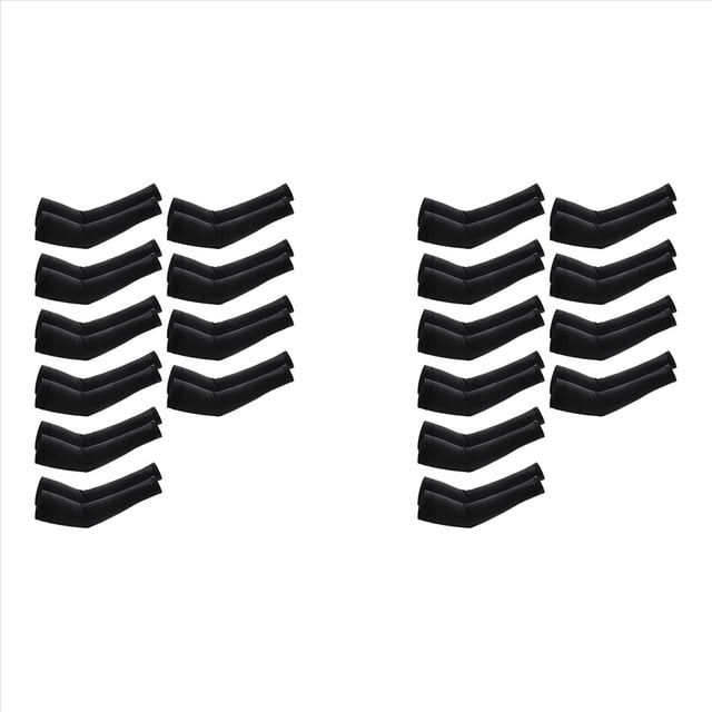20 Pares de Mangas de Brazo de RefrigeracióN Mangas Calentadoras de ProteccióN UV para Hombres y Mujeres, para Correr, Ciclismo, Senderismo, Golf, Negro