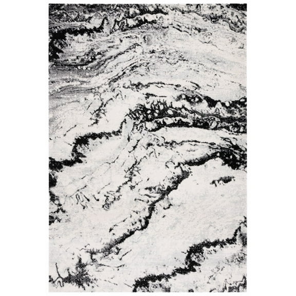 SAFAVIEH Tulum Liz Abstract Area Rug, 5'3" x 7'6", Ivory/Black