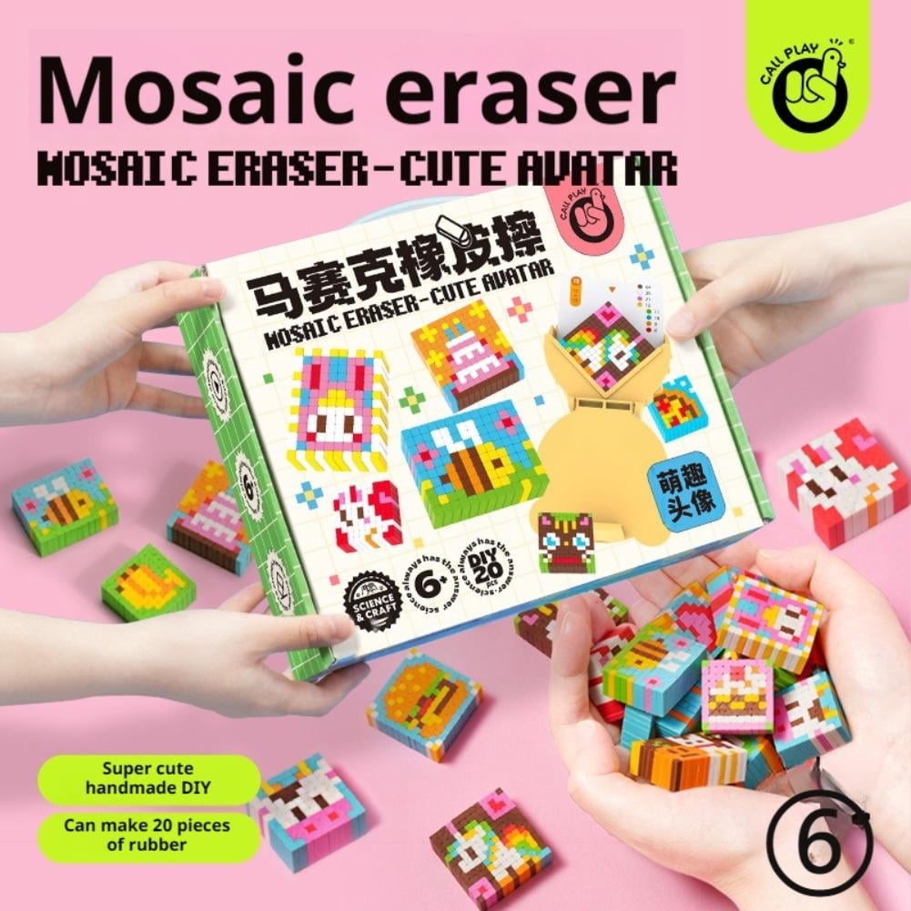 DIY Eraser Making Kit,Create Your Own Erasers Unique Patterns for Pixel Art Erasers, Complete Craft Set