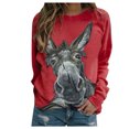 thumbnail image 1 of Fridja Chandails en Molleton Imprimés Décontractés pour Femmes Col Rond Manches Longues T-Shirts Amples, 1 of 5