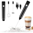 thumbnail image 1 of Dallfoll - Espumador de Leche de Mano,Recargable por USB, Máquina de Espuma Eléctrica para Café,3 Velocidades,2 Batidores,Mini Espumadora Mezcladora,Frappe Latte Cappuccino Chocolate Caliente,Negro, 1 of 5