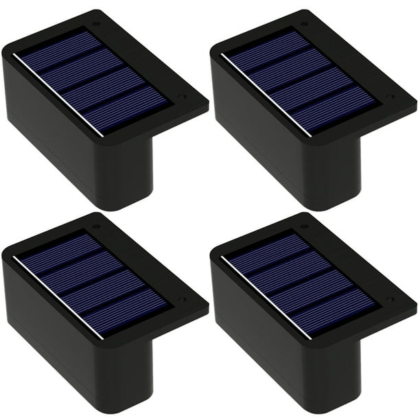 4 Uds luces de paso al aire libre impermeable LED lámpara de paso Solar lámpara de escalera de jardín de patio
